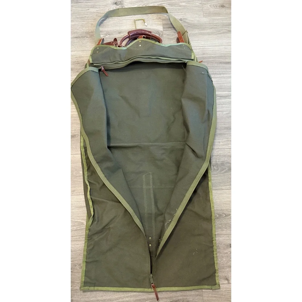 Vintage Tony's Pizza‎ Service Canvas Leather Garment Bag Uniform Carrier